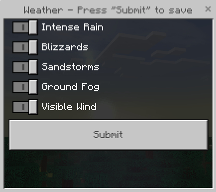 Weather Effects Settings