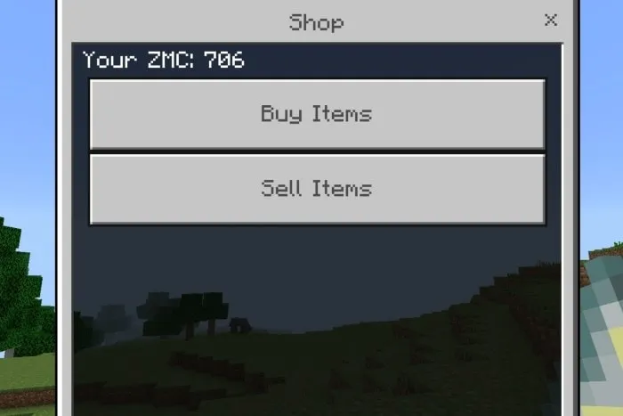 Buy/Sell UI: Screenshot