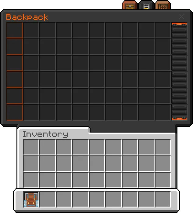 Backpack Interface: Screenshot