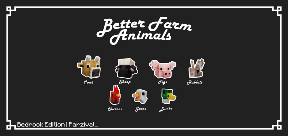 Thumbnail: Better Farm Animals v2.3 | Bedrock Edition | Actions and Stuff Compatible