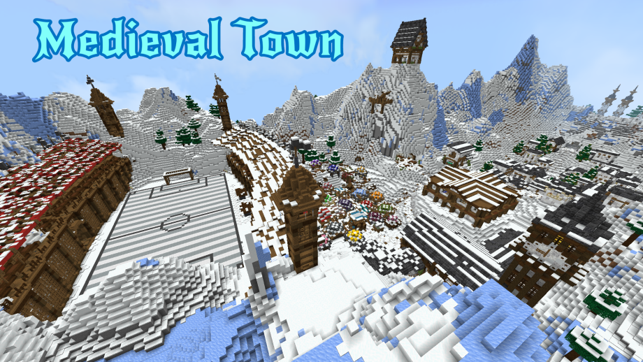 Thumbnail: Medieval Town between Snowy Mountains