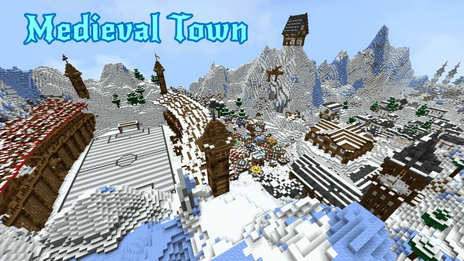 Thumbnail: Medieval Town between Snowy Mountains