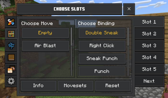 Choose Slots Menu