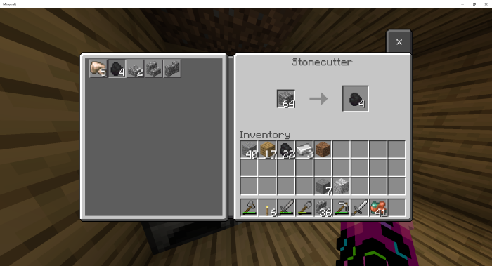 New Stonecutter Coal Recipe