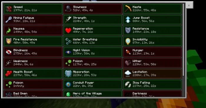 Mob Effects Screen: Screenshot 1