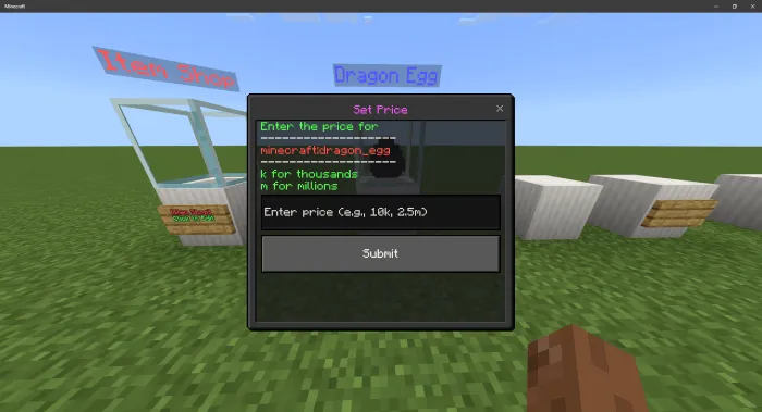 Set Price Menu