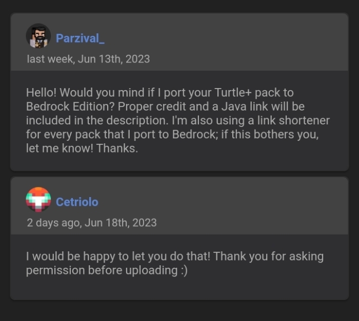 Cetriolo's Permission for Parzival_