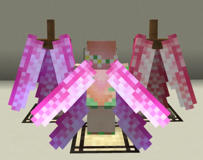 Orange and Pink Dragonfly Elytra Wings Models