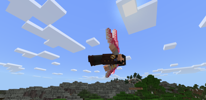 Orange and Pink Dragonfly Elytra Wings: Screenshot 2