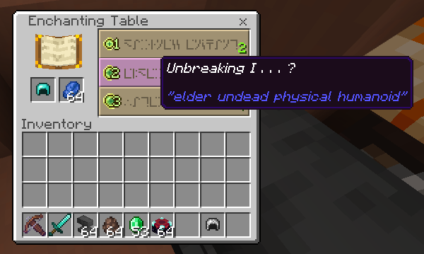 Enchanting Table Translate: Screenshot