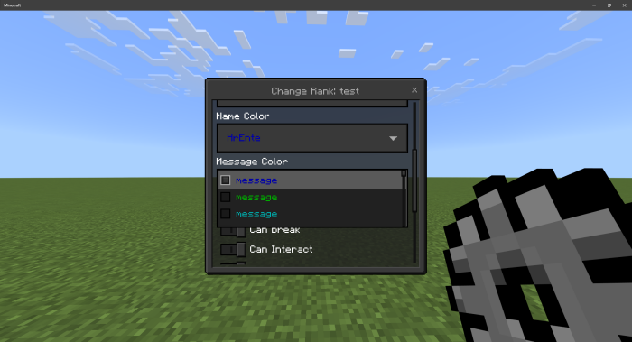 Message Colors: Screenshot