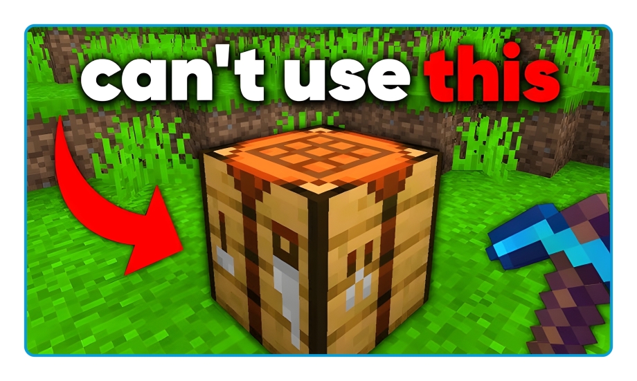 Thumbnail: Minecraft, but You Can't Use Crafting Table 😭