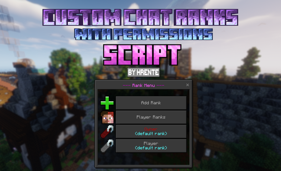 Thumbnail: Ranks with Permissions and Customization Options (Script) (1.21.50) v0.0.4