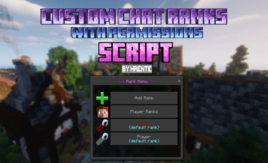Thumbnail: Ranks with Permissions and Customization Options (Script) (1.21.70) v0.0.4