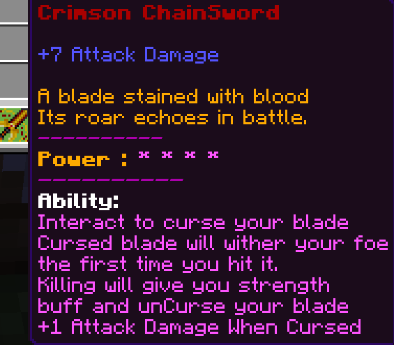 Crimson Chainsword Stats