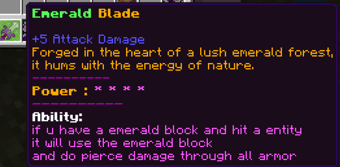 Emerald Blade Stats