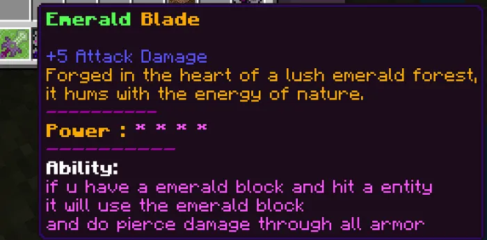 Emerald Blade Stats