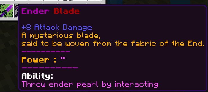 Ender Blade Stats