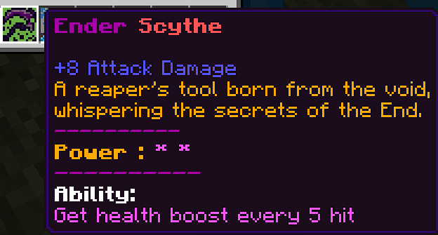 Ender Scythe Stats