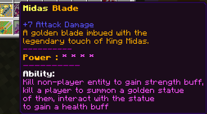 Midas Blade Stats