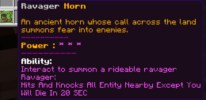 Ravager Horn Stats