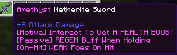 Amethyst Netherite Sword Stats