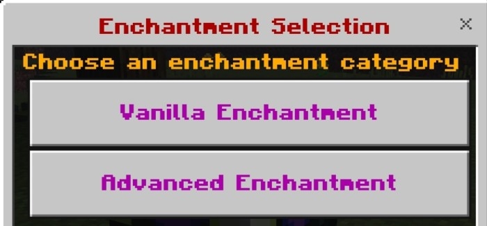 Enchantment Selection Menu