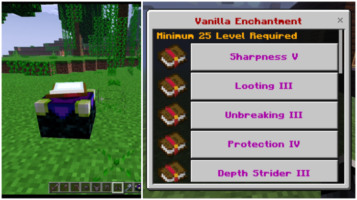 Vanilla Enchantments Menu