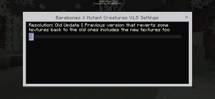 Old Update Subpack: Screenshot