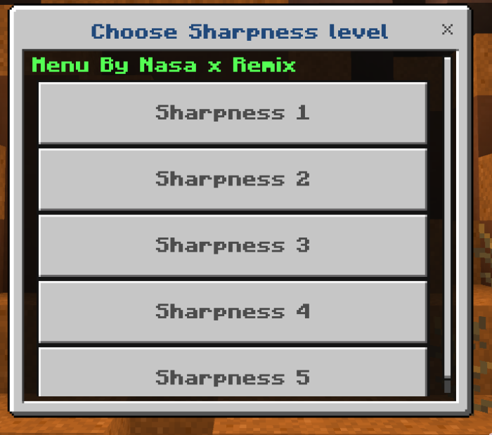 Enchant Level Menu