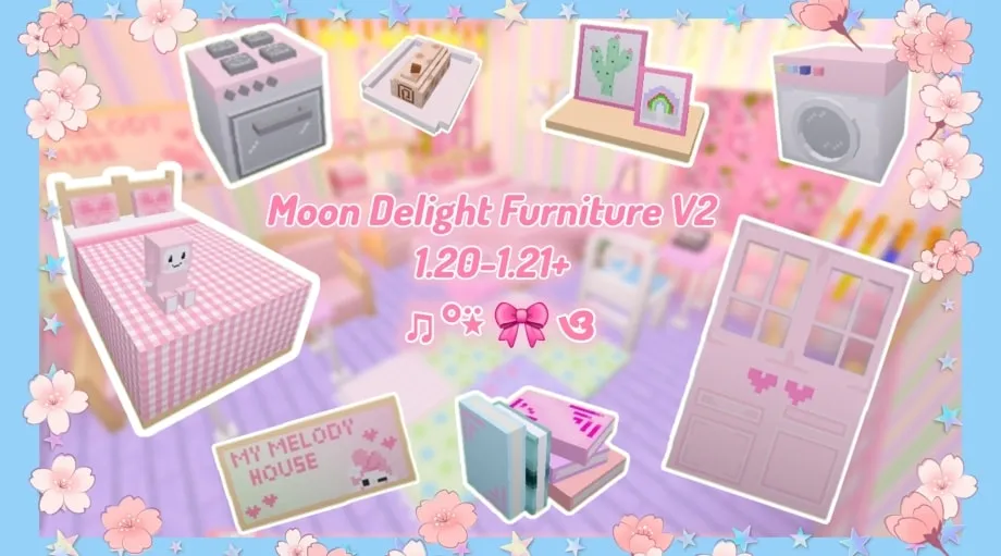 Thumbnail: ⋆𐙚。 Moon Delight Furniture 1.21+ 200+ Kawaii furniture🍭✨