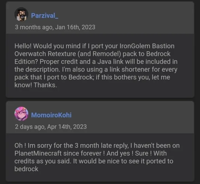 MomoiroKohi's Permission for Parzival_