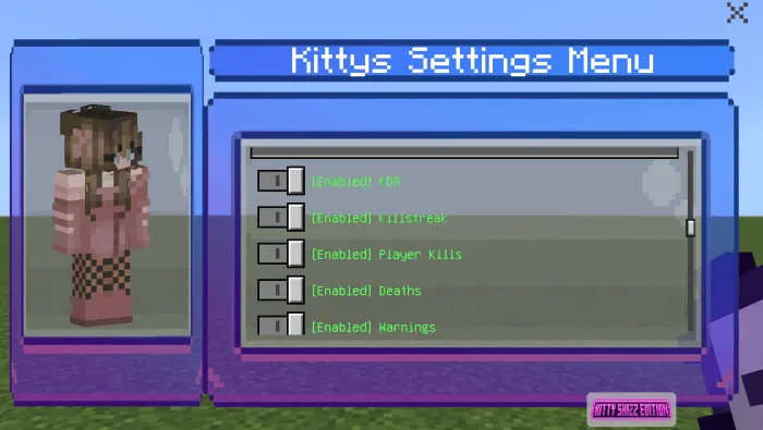 Kitty's Settings Menu: Screenshot 2