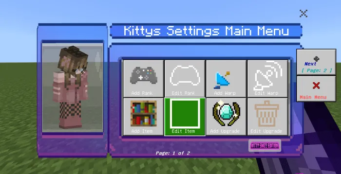 Settings Main Menu: Screenshot 1