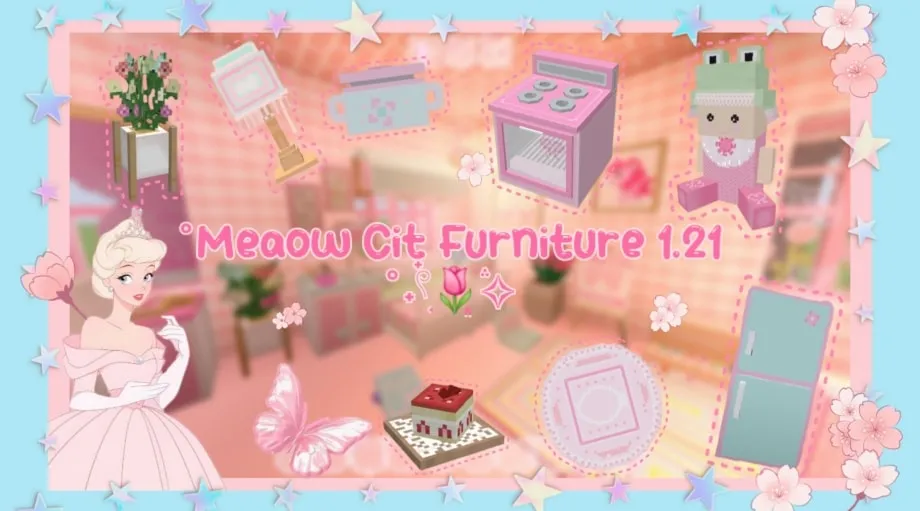 Thumbnail: ˚Meaow Cit Furniture 1.21˚˖𓍢ִ໋🌷͙֒✧150+ Kawaii Pastel Furniture