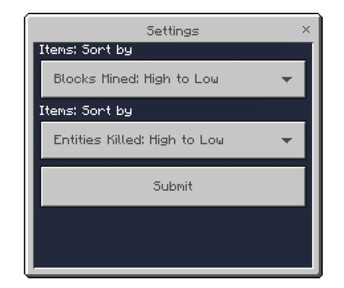 Settings Screen: Screenshot