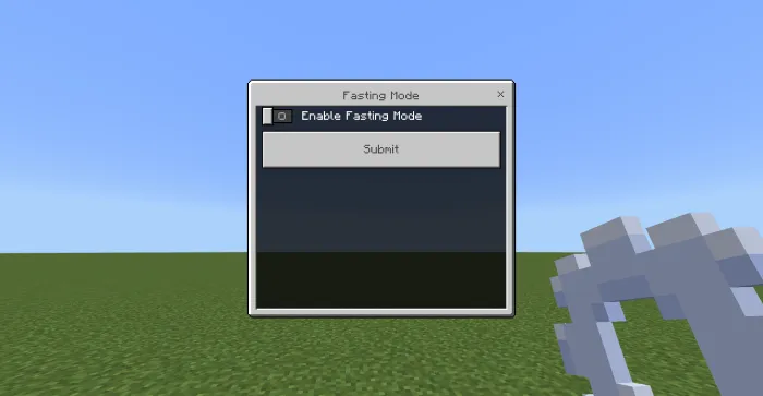 Fasting Mode Menu: Screenshot