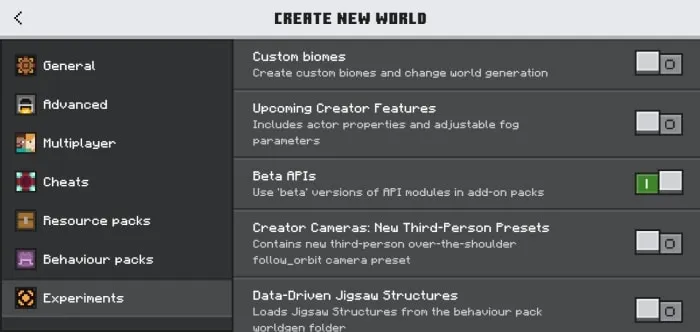 Required Experiments for The Anomaly Addon