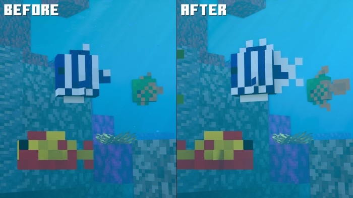 Workaround for missing fish fins: Screenshot