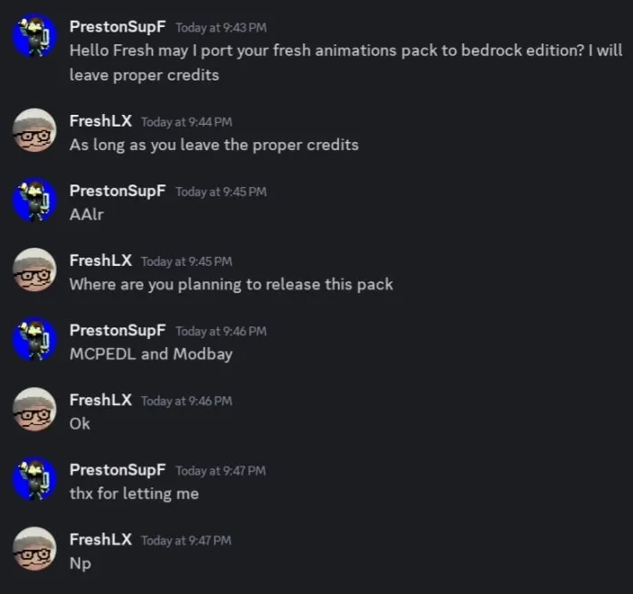 Permission from FreshLX