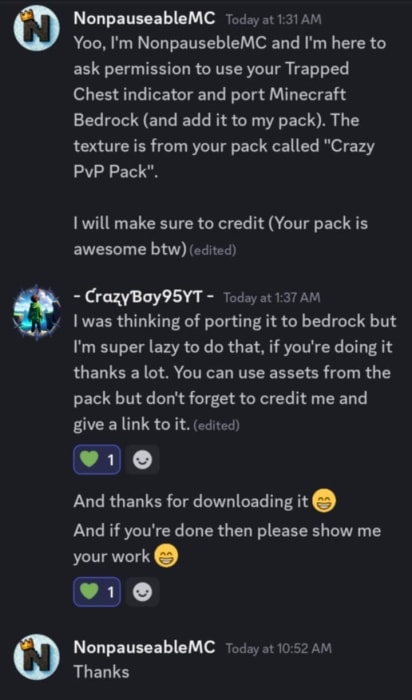 Permission from CrazyBoy95YT