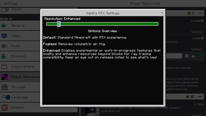 Vanilla RTX Settings