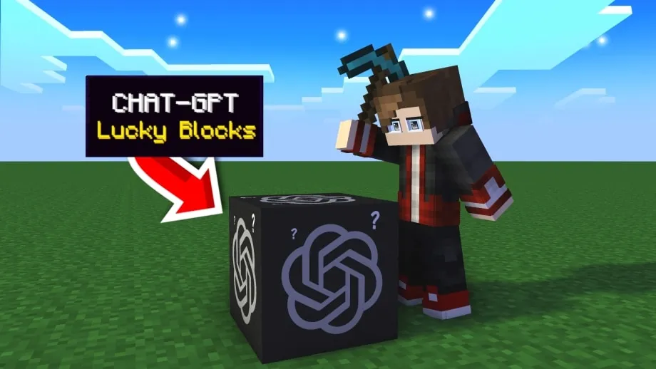 Thumbnail: Minecraft, but it's ChatGPT Lucky Block