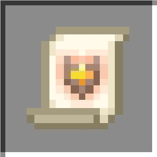 Scroll icon with magical emblem.