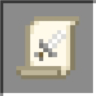 Scroll with sword icon.