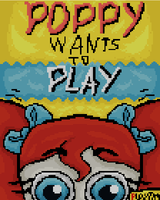 Poppy character pixel art design.