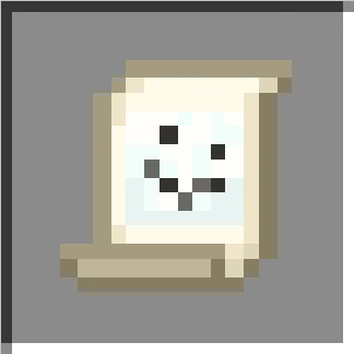 Scroll icon with a smiling face.