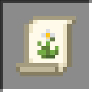 Scroll with flower pixel art design