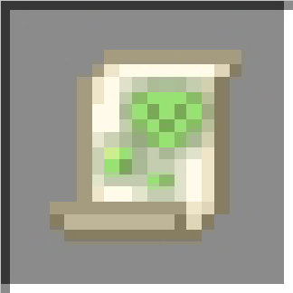 Scroll with green magical symbols