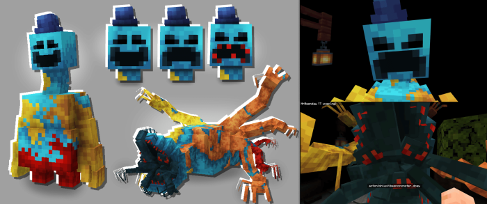 Blocky characters from Poppy Playtime mod.